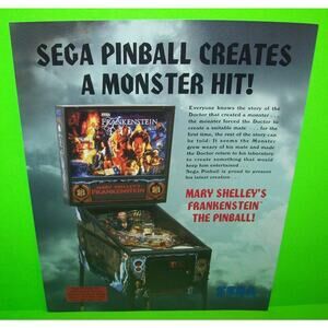 Frankenstein Pinball FLYER 1995 Vintage Retro Horror Monsters Original Artwork